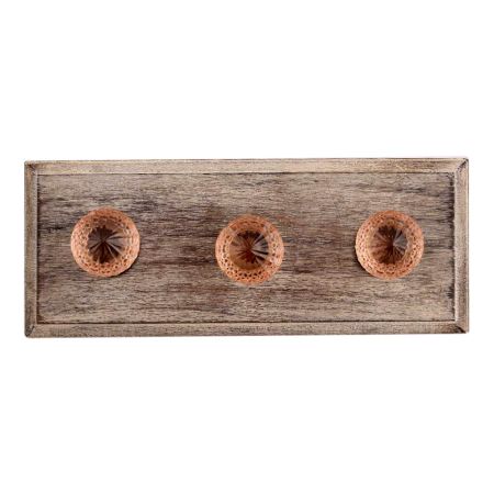 Pink Glass Wooden Hooks