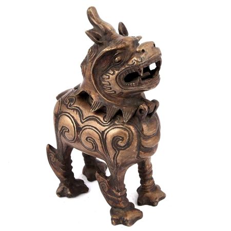 Chinese Art Lion Brass Box