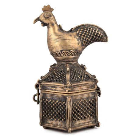 Tribal Cock on Top Brass Box