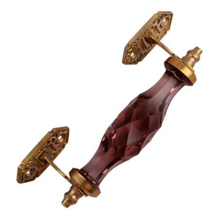 Purple Cut Glass Golden Big Door Handle