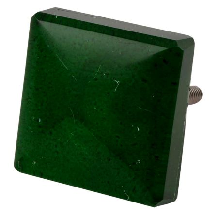 Green Square Flat Glass Drawer Knob