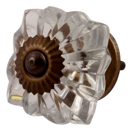 Clear Square Melon Glass Drawer Knob