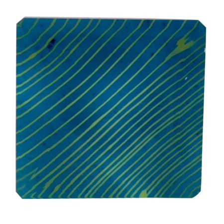 Turquoise Square Flat Glass Wine Stopper