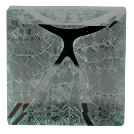 Silver Crackle Square Cut Flat Glass Wine Stopper