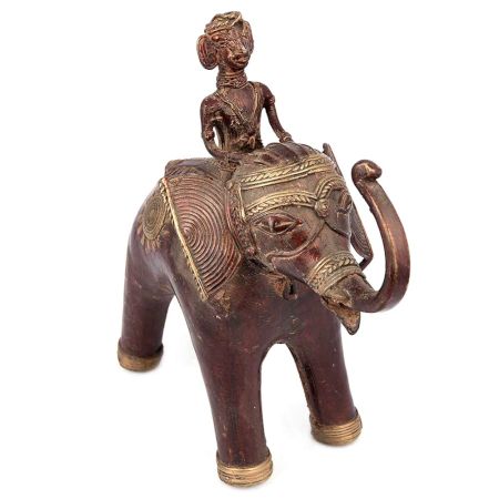 Brass Dhokra Design Mahawat on Elephant