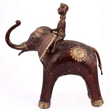 Brass Dhokra Design Mahawat on Elephant