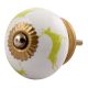 Lime Running Rein Deer Pattern Ceramic Cabinet Knob
