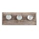 Silver Flat Glass Wooden Hooks