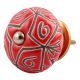 Red Etched Ceramic Floral Cabinet Knob Online