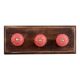 Red Amarylis Floral Etched Ceramic Wooden Hooks