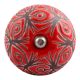Red Etched Ceramic Floral Wine Stopper