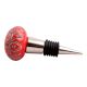 Red Etched Ceramic Floral Wine Stopper