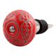 Red Leaf Flower Etched Ceramic Wine Stopper