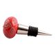 Red Amarylis Floral Etched Ceramic Wine Stopper