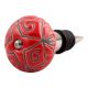 Red Etched Ceramic Floral Wine Stopper