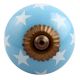 Turquoise Star Ceramic Cabinet Knob