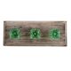 Green Glass Square Cut Wooden Hooks