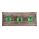Green Glass Wooden Hooks