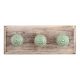 Pea Green Pattern Etched Ceramic Wooden Hooks