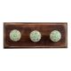 Pea Green Etched Ceramic Wooden Hooks