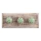 Pea Green Etched Ceramic Wooden Hooks