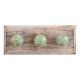 Pea Green Marigold Etched Ceramic Wooden Hooks