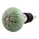 Pea Green Amarylis Etched Ceramic Wine Stopper