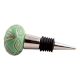 Pea Green Amarylis Etched Ceramic Wine Stopper
