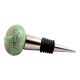 Pea Green Marigold Etched Ceramic Wine Stopper