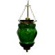 Green Hanging glass light fixture Small Lamp
