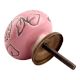 Pink Marigold Etched Ceramic Cabinet Knob