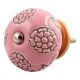 Pink Marigold Etched Ceramic Cabinet Knob