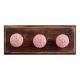 Pink Amarylis Floral Etched Ceramic Wooden Hooks
