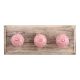 Pink Calla Lily Brown Etched Ceramic Wooden Hooks