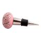 Pink Etched Ceramic Floral Wine Stopper
