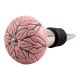 Pink Amarylis Floral Etched Ceramic Wine Stopper