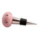 Pink Amarylis Floral Etched Ceramic Wine Stopper