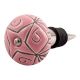 Pink Etched Ceramic Floral Wine Stopper