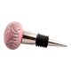 Pink Etched Ceramic Floral Wine Stopper
