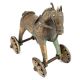 India Brass Temple Toy Horse on Wheels