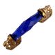 Navy Blue Cut Glass Golden Small Door Handle