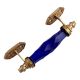 Navy Blue Cut Glass Golden Small Door Handle