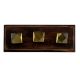 Golden Square Cut Flat Glass Wooden Hooks