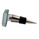 Silver Crackle Square Cut Flat Glass Wine Stopper