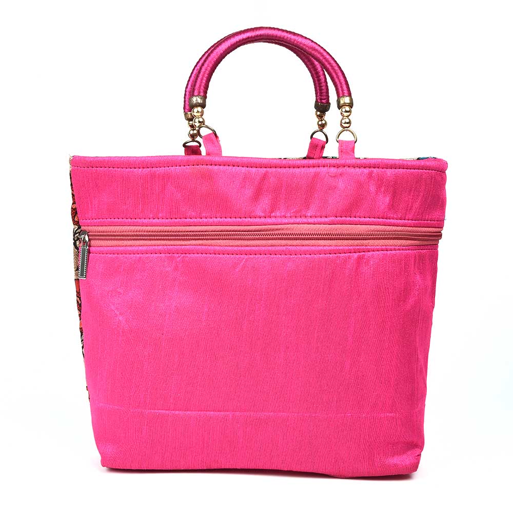 Floral Brocade Party Bag Pink Handbag 