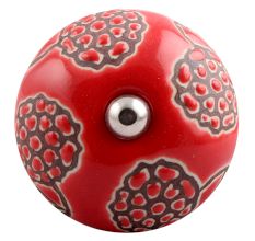 Red Marigold Etched Ceramic Dresser Knob Online