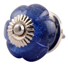Cobalt Blue Melon Glass Dresser  Knob Online
