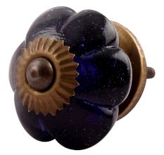 Navy Blue Melon Glass Cabinet  Knob Online