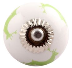 Pea Green Running Rein Deer Pattern Ceramic Cabinet Knob Online 
