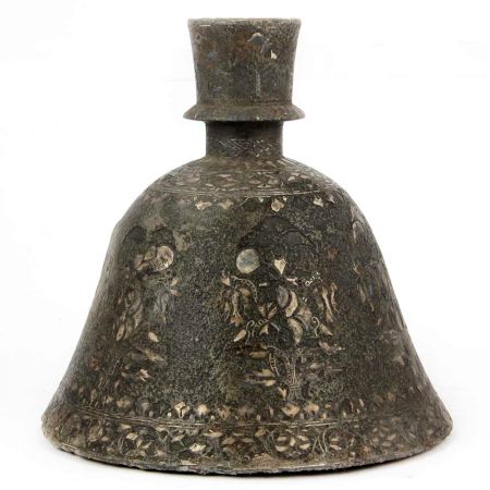 North Indian Bell Shaped Brass Hookah Base